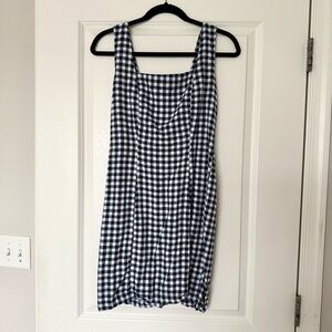 Old Navy White and Navy Checkered Mini Dress